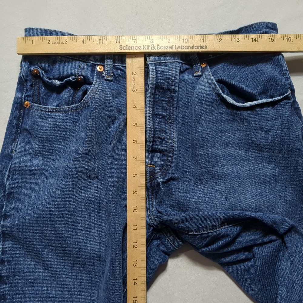 Levis Premium 501‎ Original Fit Mens W31 L32 Denim Blue Jeans - Picture 11 of 14